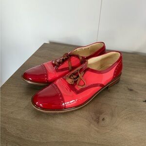 Robert Clergerie Red Patent Leather Oxfords - 8.5